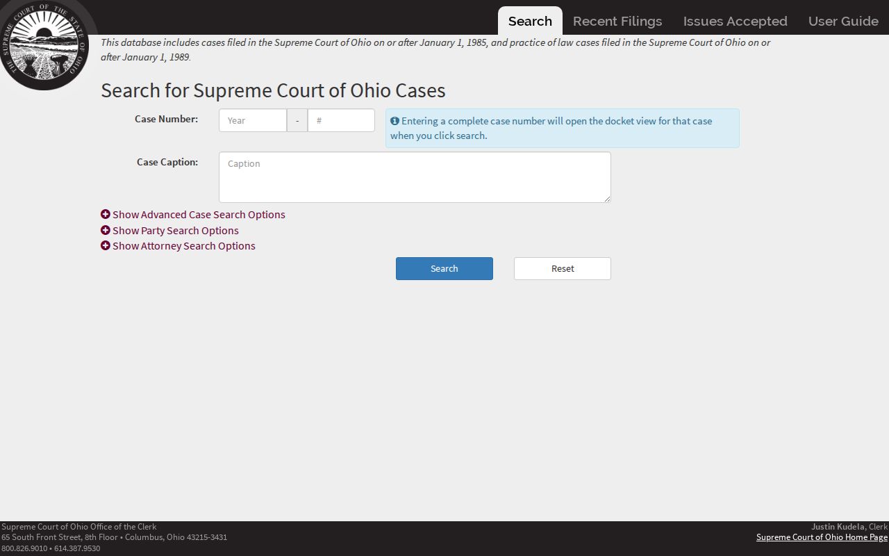 Jefferson County court calendar Ohio Supreme Court Public Docket source