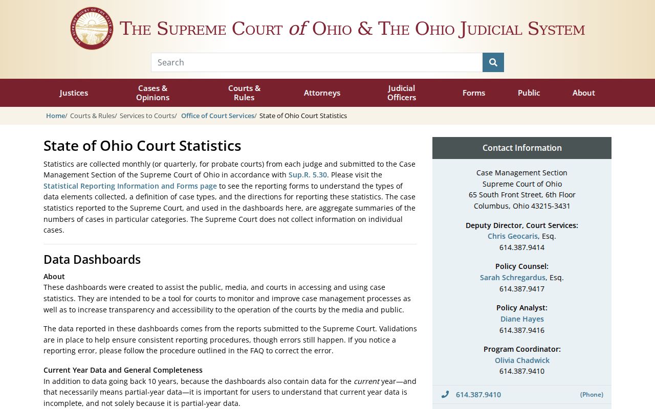 Jefferson County court calendar Ohio court dashboard source