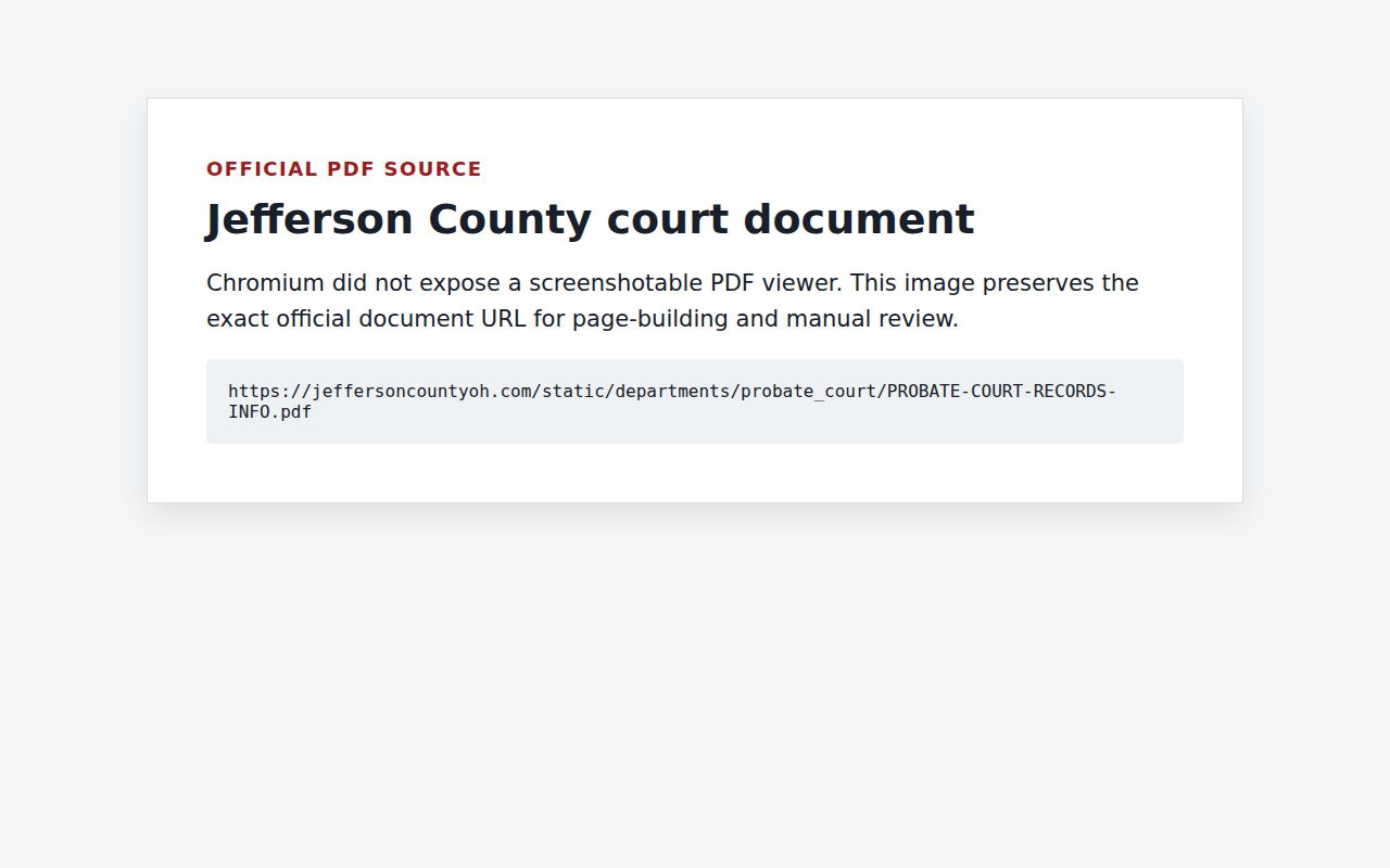 Jefferson County court records Probate Court fee notice
