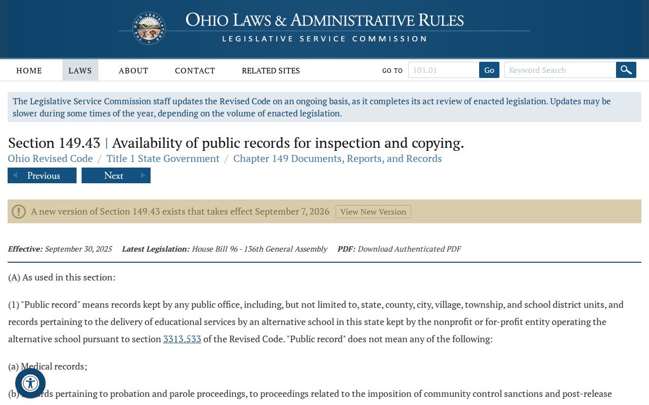 Jefferson County court records Ohio Public Records Act source