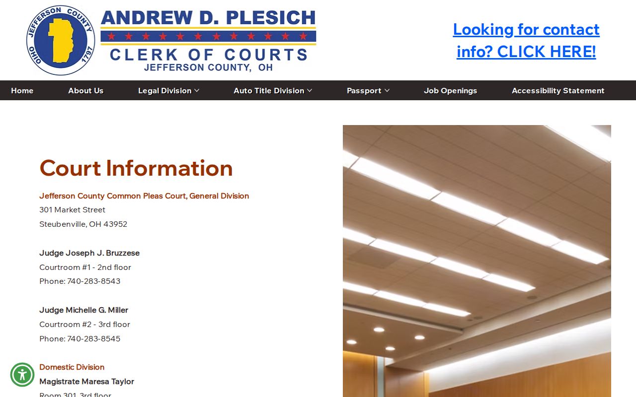 Jefferson County court docket directory for court offices